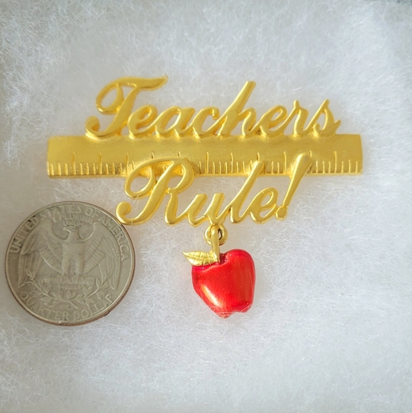 Beautiful Teachers Rule Brooch JJ Jonette - Picture 3 of 4